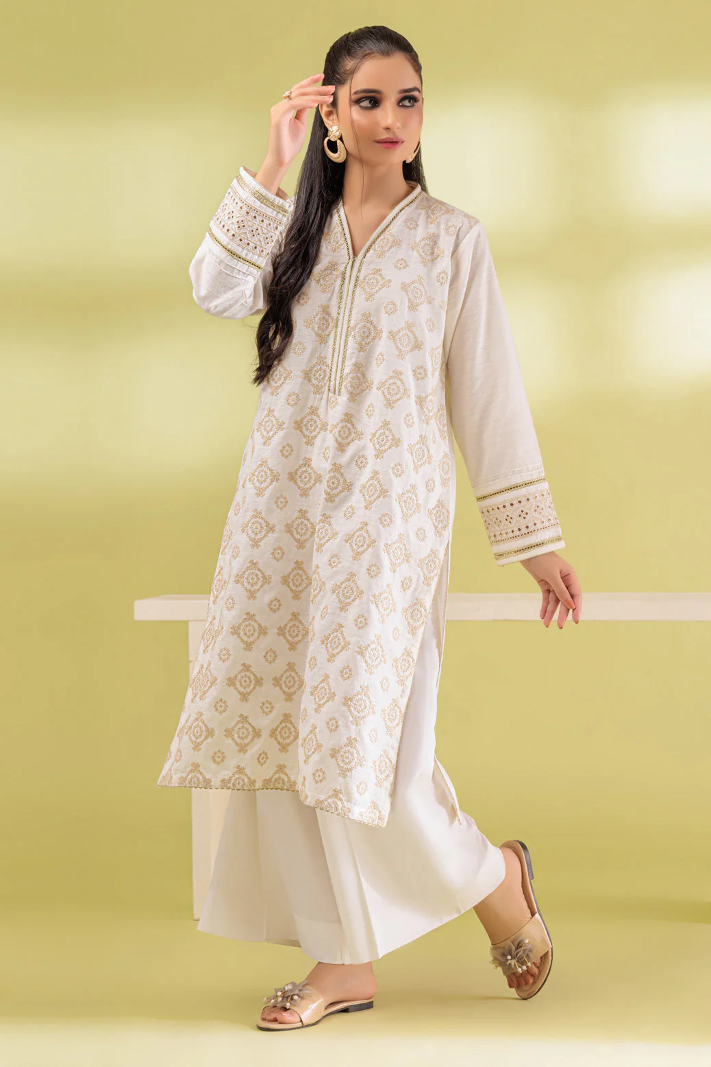 WHITE-JACQAURD-1 PIECE (SAS231P16) - Image 3