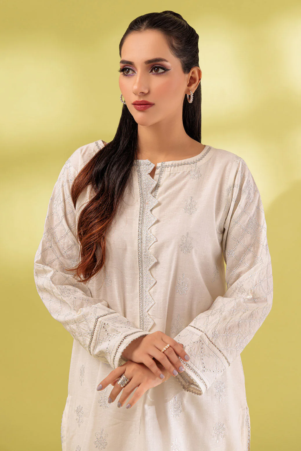 WHITE-JACQUARD-1 PIECE (SAS231P15) - Image 2