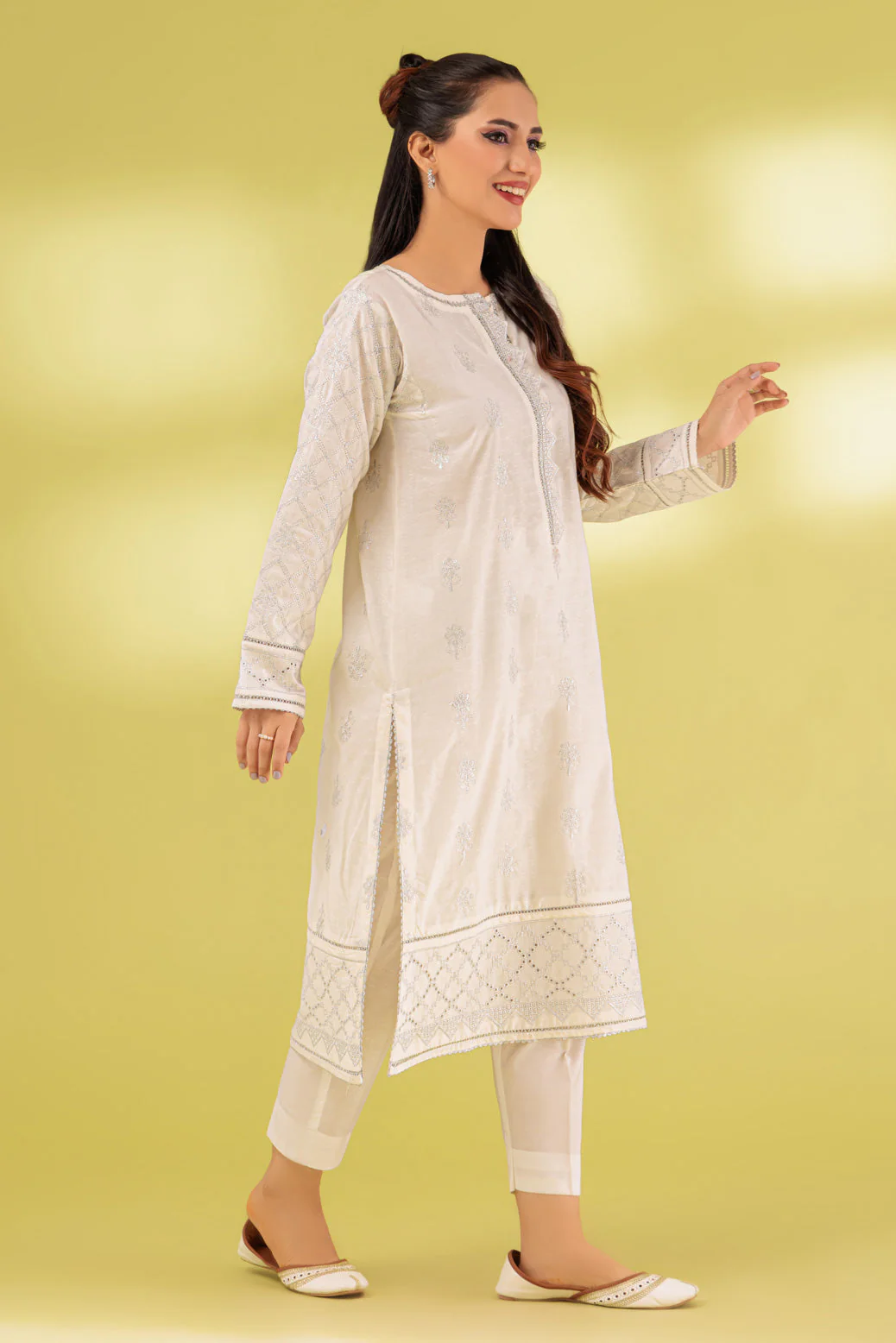 WHITE-JACQUARD-1 PIECE (SAS231P15) - Image 3