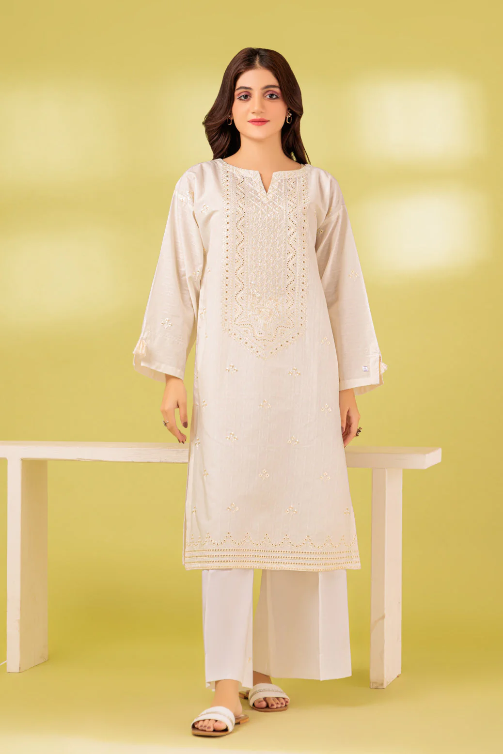 WHITE-JACQUARD-1 PIECE (SSS231P03) - Image 2