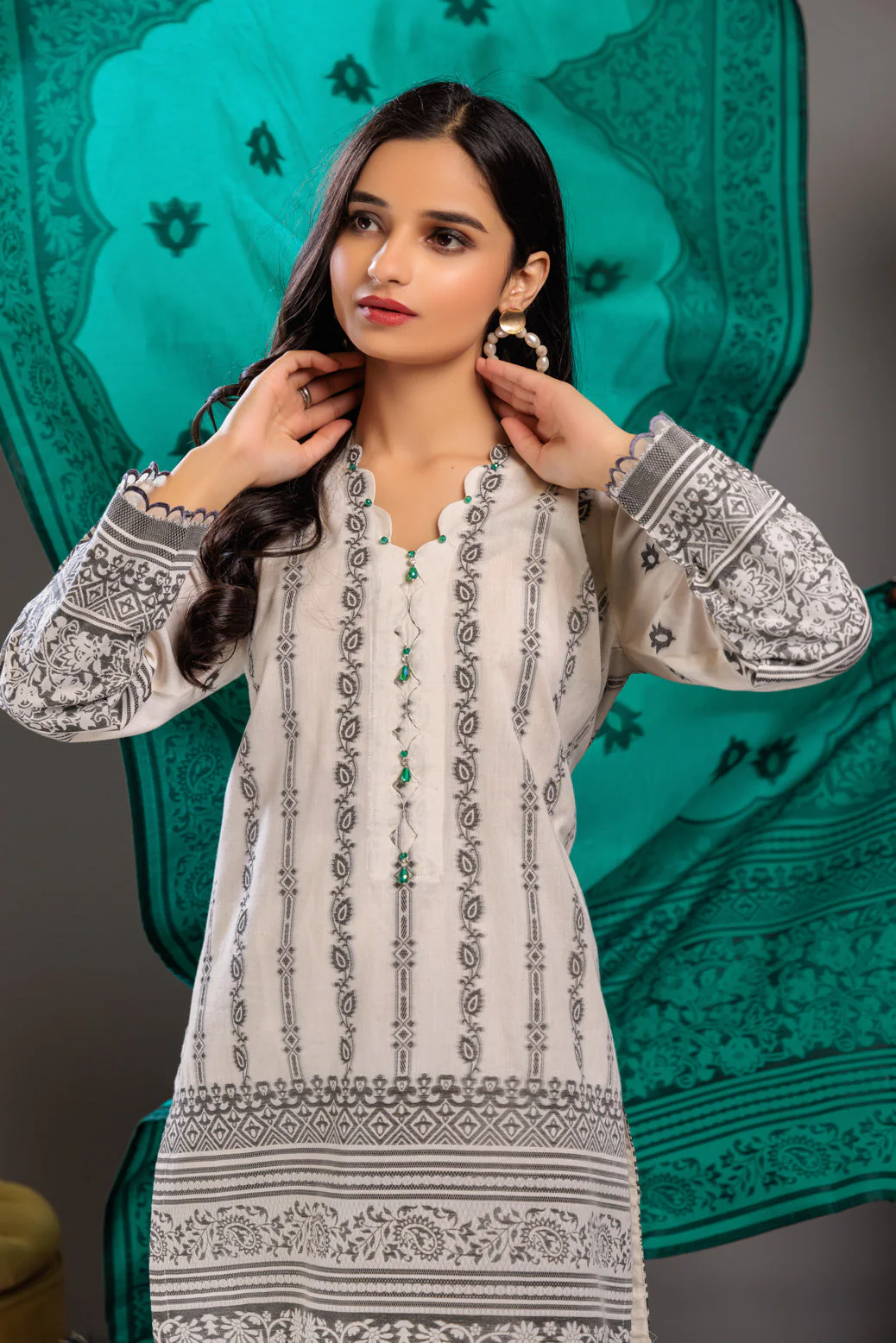 WHITE-JACQUARD-3 PIECE (JAS233P21) - Image 2