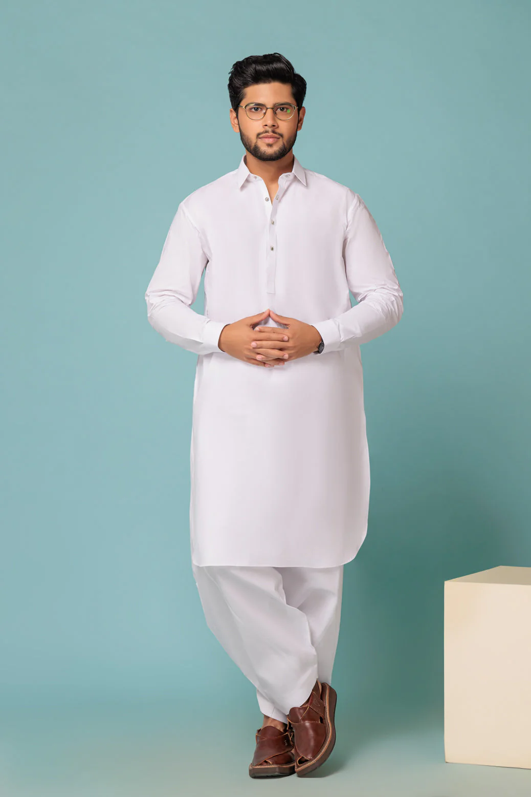 WHITE-SHAHKAR LATHA-SHALWAR SUIT - (GSSW23-090) - Image 3
