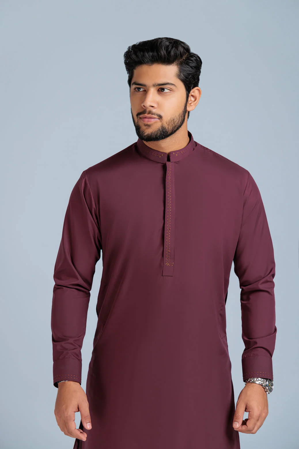 WINE-BLENDED-KURTA PAJAMA TROUSER (KSS23-037) - Image 2