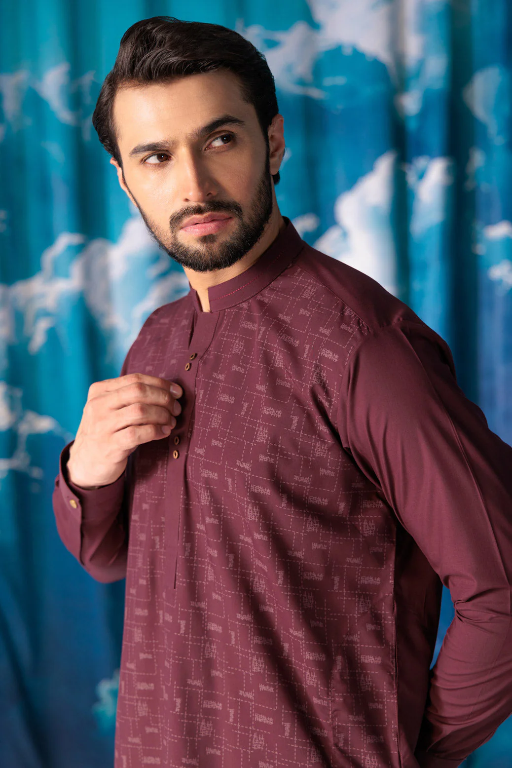 WINE-BLENDED-KURTA TROUSER - (KSW24-004) - Image 3