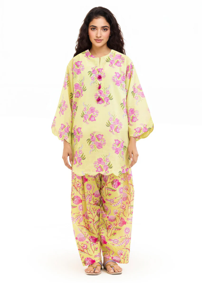 Green-Slub-Lawn-2 Piece (WP2PPBS26B1F3) - Image 2