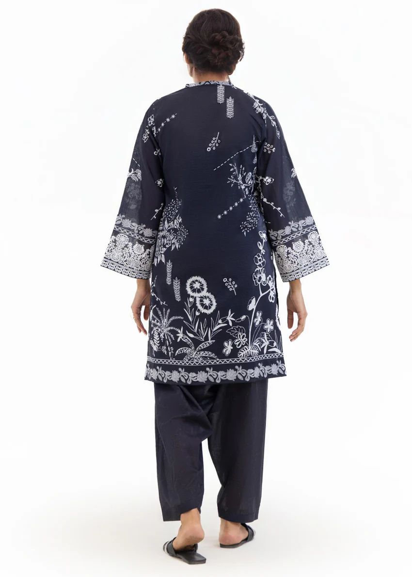 Black-Slub-Lawn-2 Piece (WP2PPBS26B1F5) - Image 4