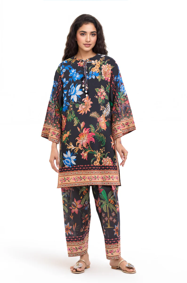 Black-Slub-Lawn-2 Piece (WP2PPBS26B1F6) - Image 3