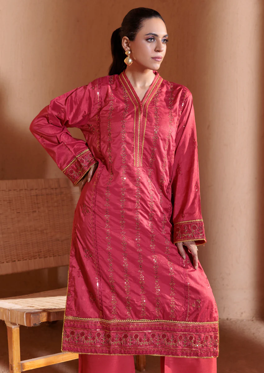 Red-Jacquard-2 Piece (WP2PSFS25N01) - Image 3