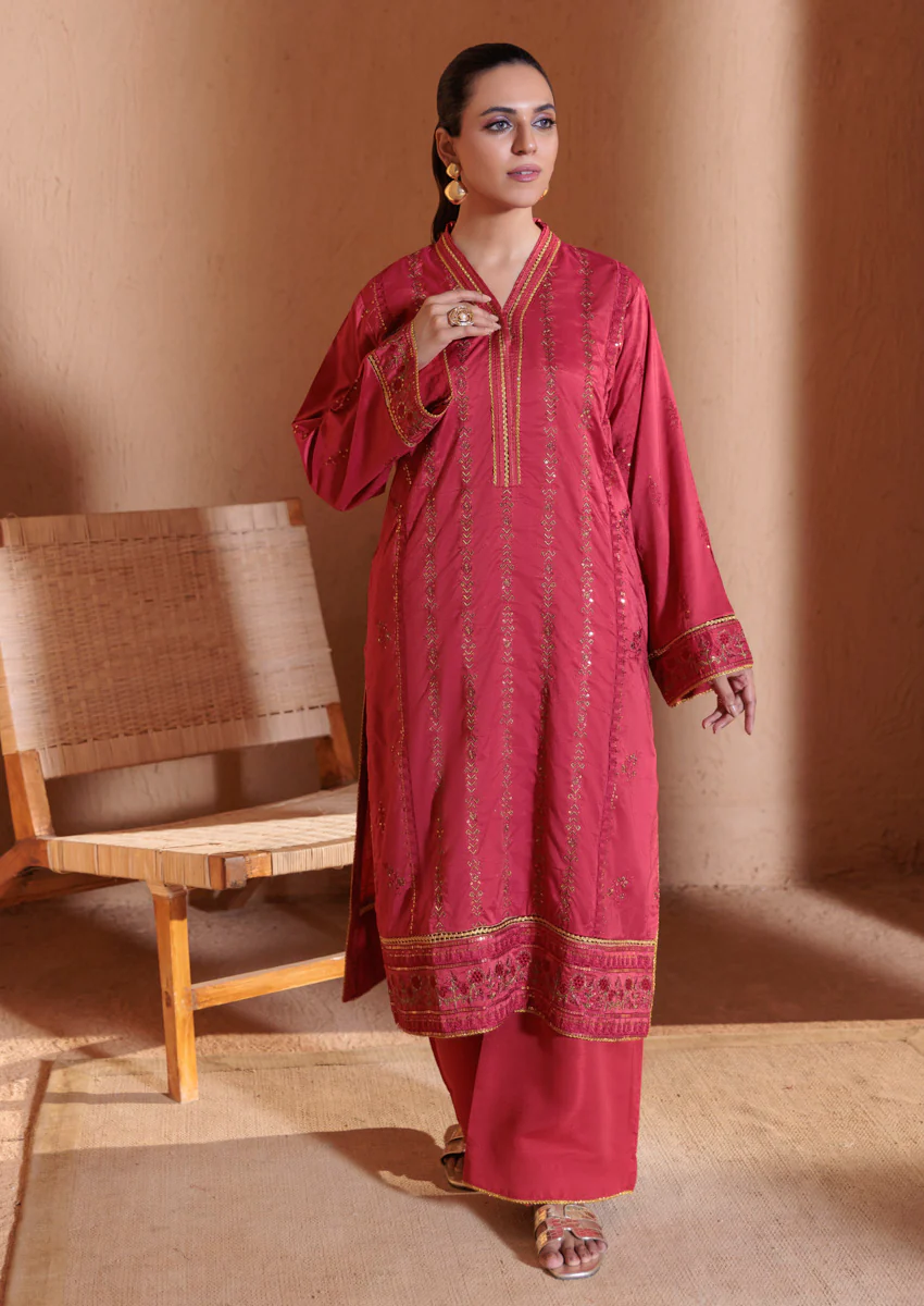 Red-Jacquard-2 Piece (WP2PSFS25N01) - Image 4