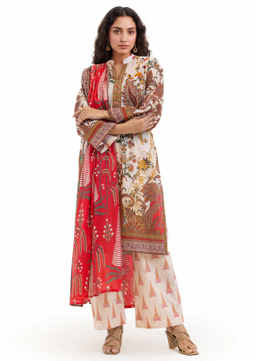 Beige-Slub-Lawn-3 Piece (WP3PPBS26B1F49) - Image 5