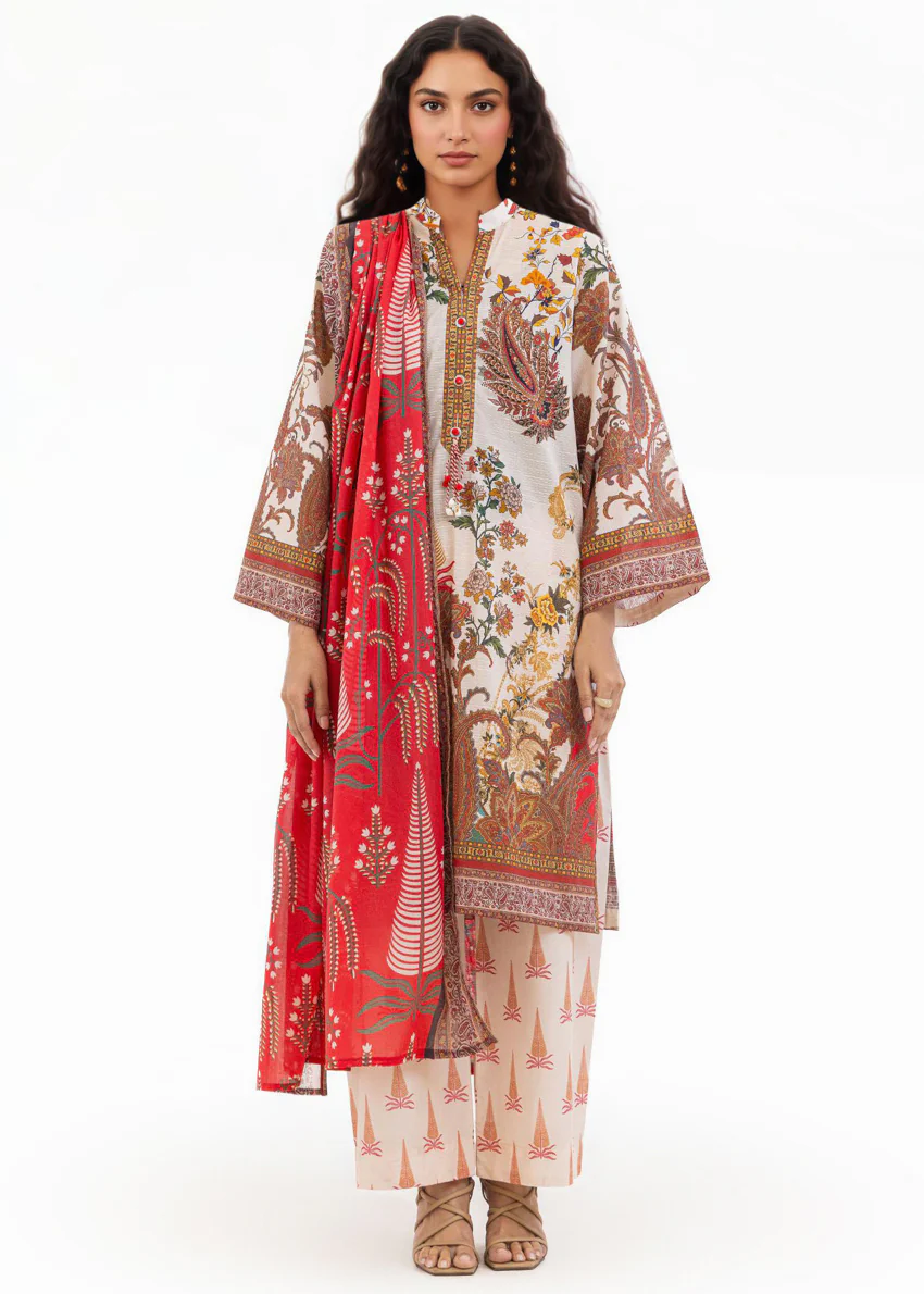 Beige-Slub-Lawn-3 Piece (WP3PPBS26B1F49) - Image 7