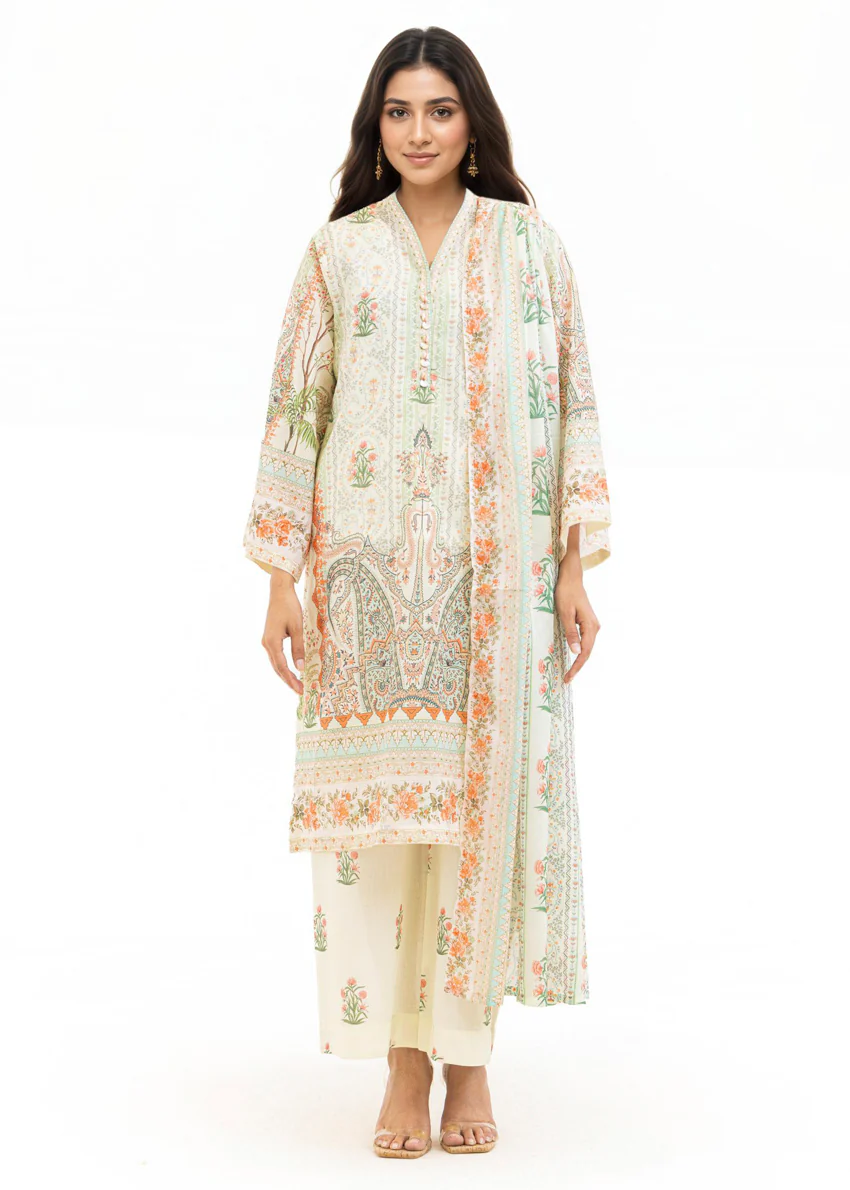 Green-Slub-Lawn-3 Piece (WP3PPBS26B1F50) - Image 4