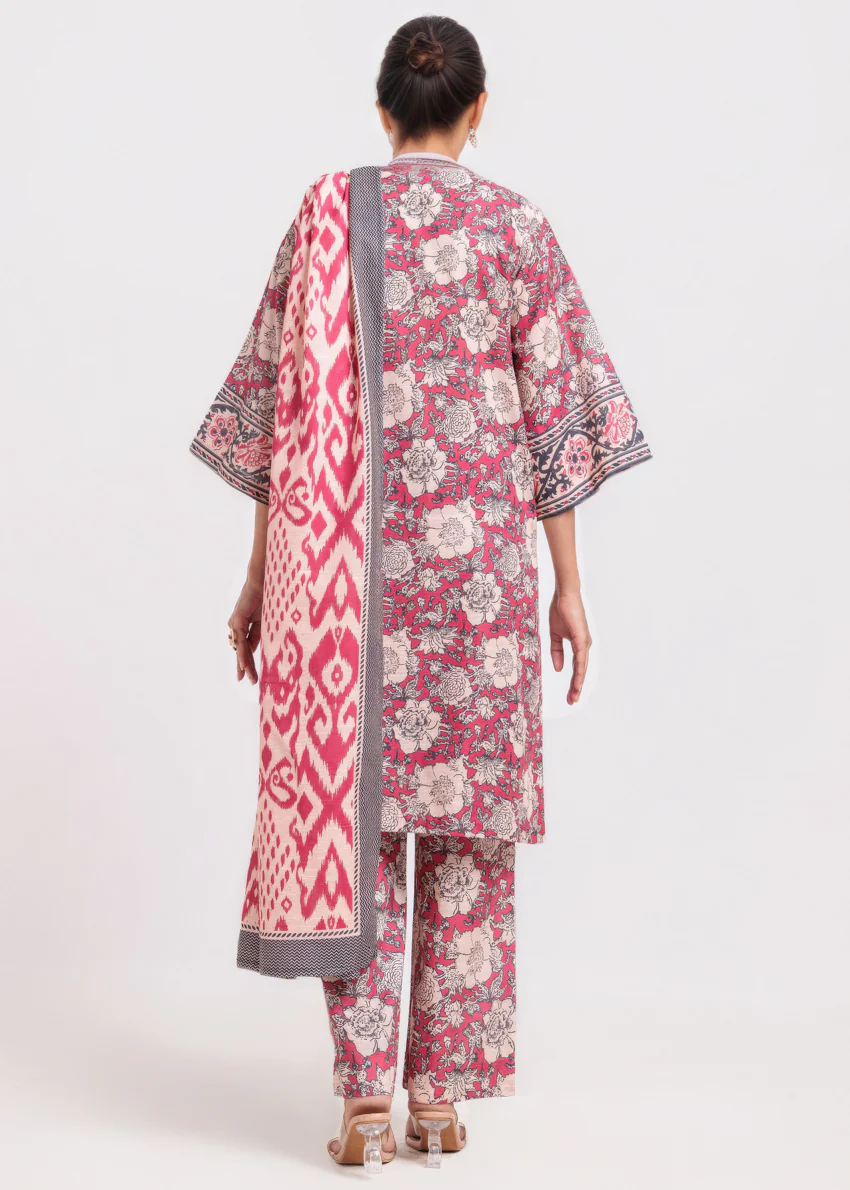 Pink-Khaddar-3 Piece (WP3PPBW25B10N2) - Image 2