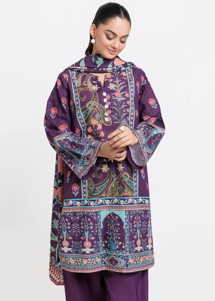 Indigo-Khaddar-3 Piece (WP3PPBW25B10N3) - Image 5