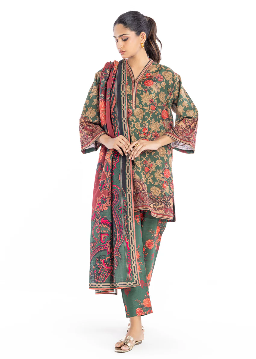 Green-Khaddar-3 Piece (WP3PPBW25B11D6) - Image 2