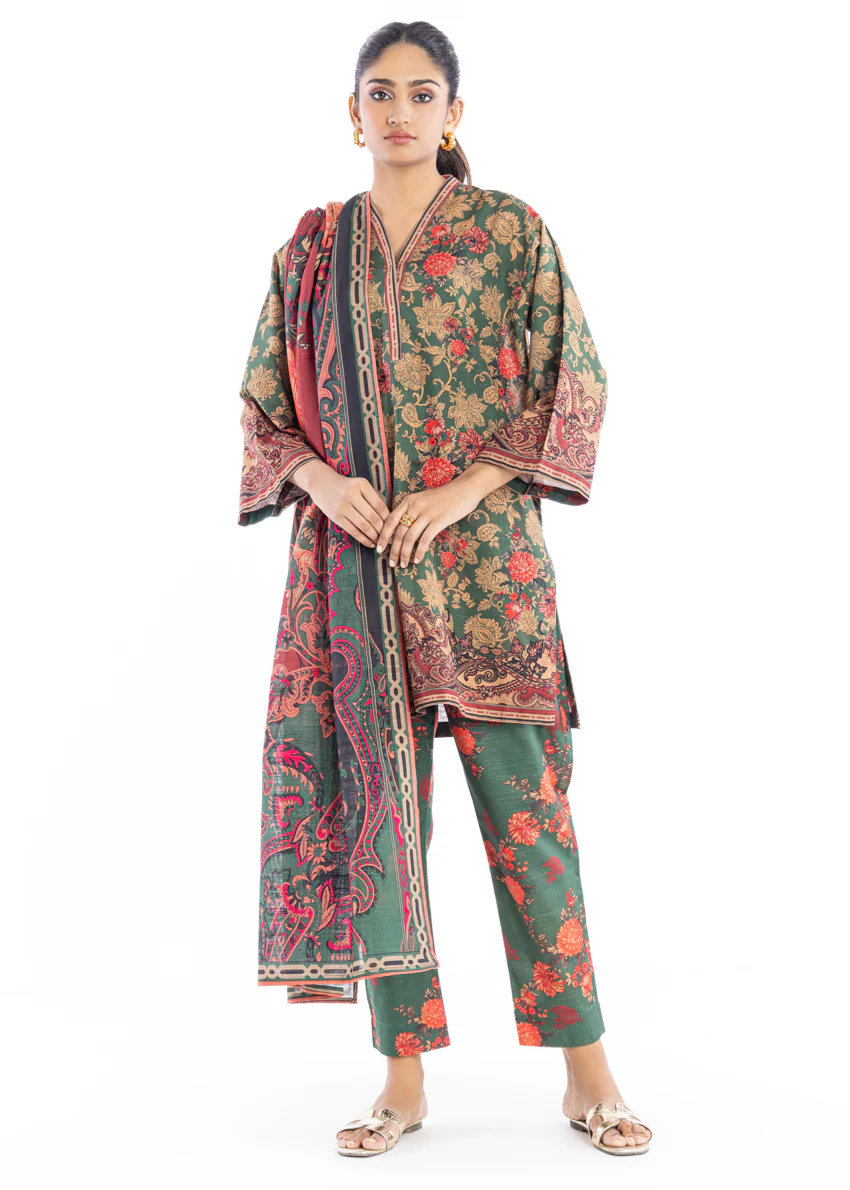 Green-Khaddar-3 Piece (WP3PPBW25B11D6) - Image 3
