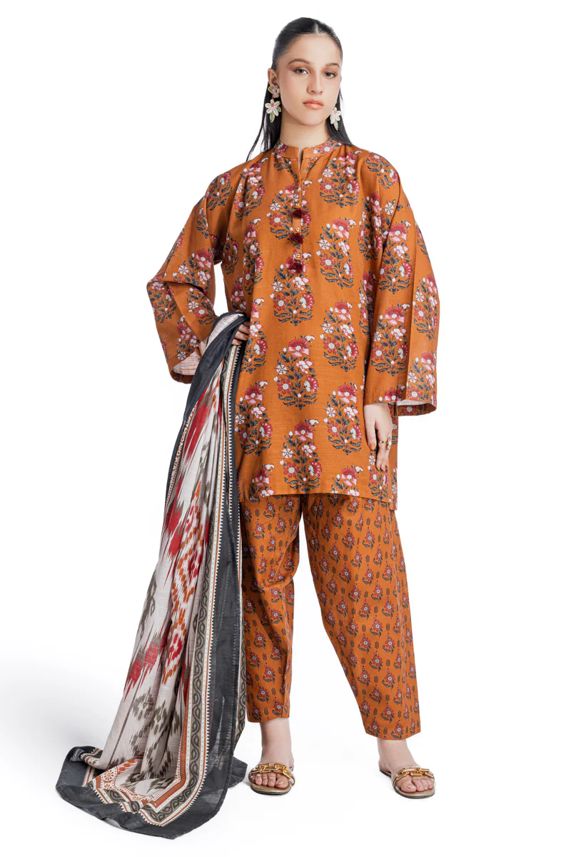 Mahogany-Khaddar-3 Piece-(WP3PPBW25B11D7) - Image 4