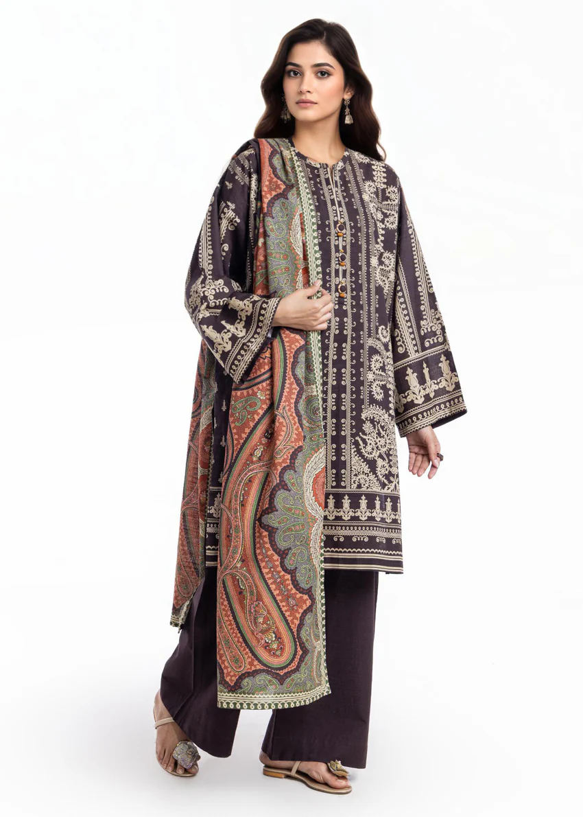 Black-Khaddar-3 Piece (WP3PPBW25B9O3) - Image 3