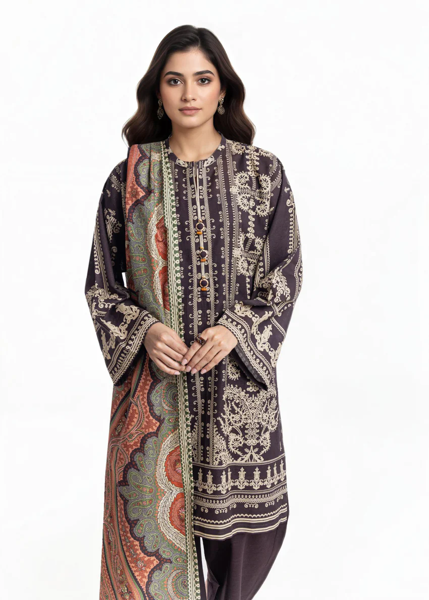 Black-Khaddar-3 Piece (WP3PPBW25B9O3) - Image 4