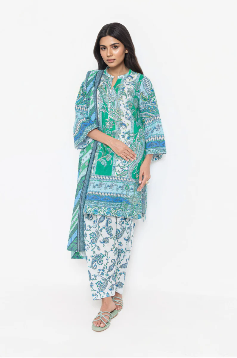 White-Khaddar-3 Piece (WP3PPBW25B9O4) - Image 3