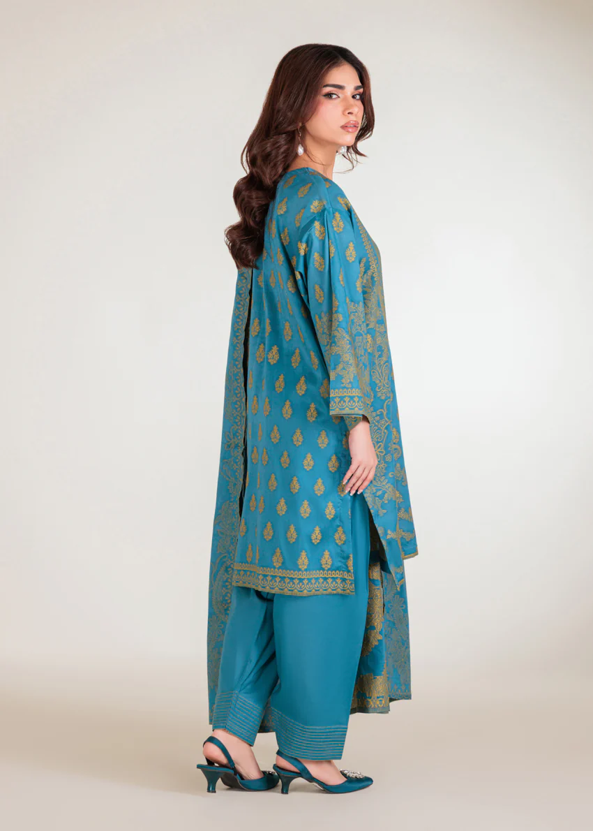 Teal-Jacquard-3 Piece (WP3PSBS26B1F31) - Image 2