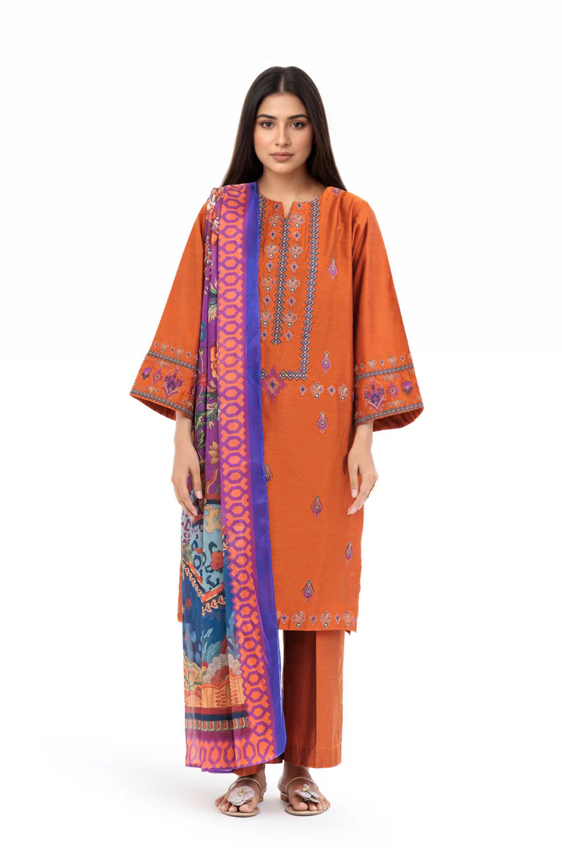 Rust-Cotton-Silk-3 Piece (WP3PSBW25B11D36) - Image 3