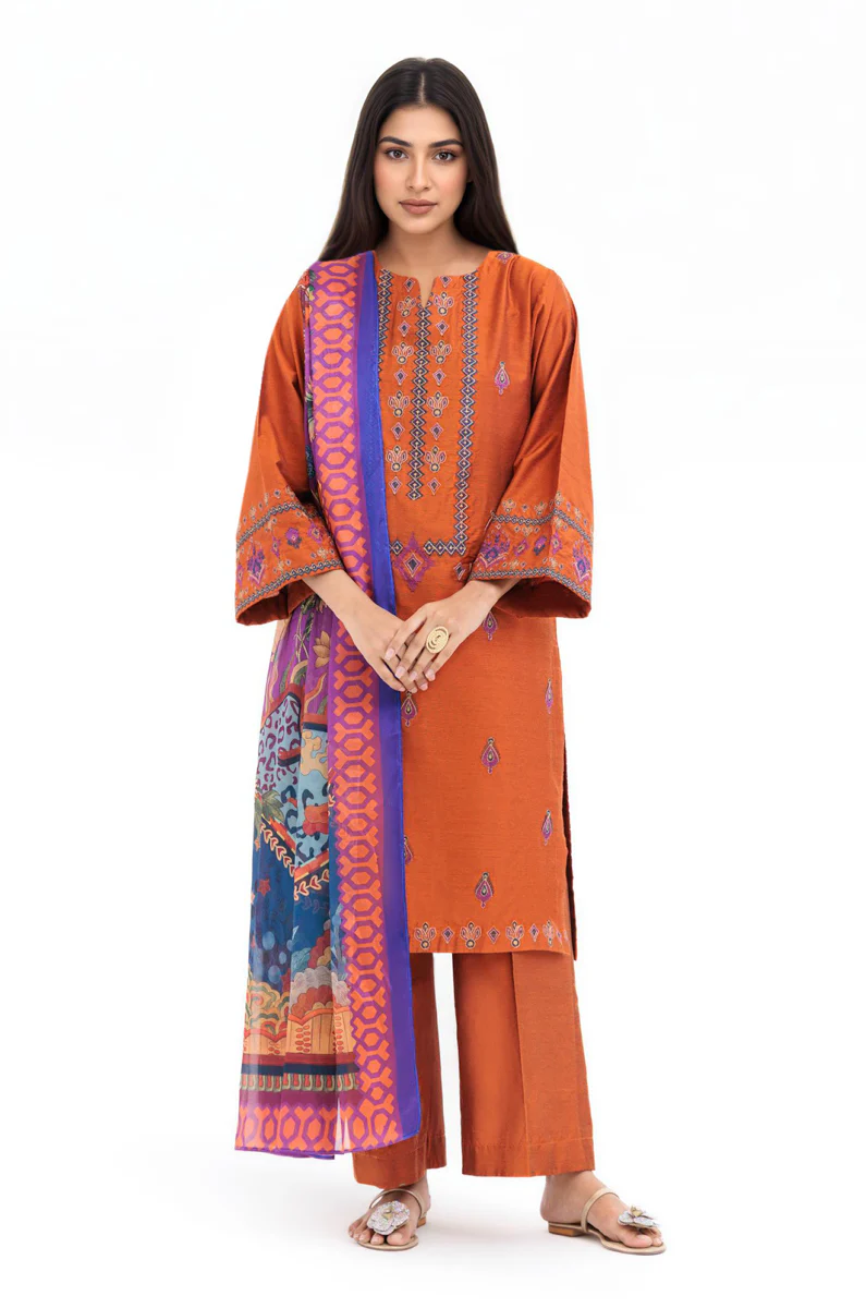 Rust-Cotton-Silk-3 Piece (WP3PSBW25B11D36) - Image 4