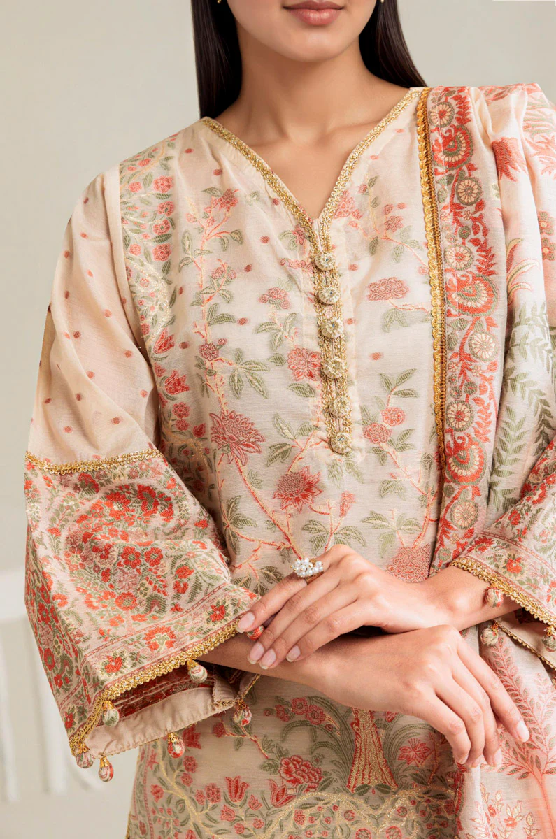 Cream-Jacquard-3 Piece (WP3PSBW25B11D38) - Image 3