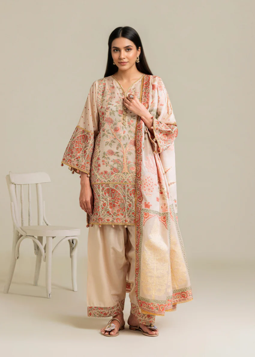 Cream-Jacquard-3 Piece (WP3PSBW25B11D38) - Image 5