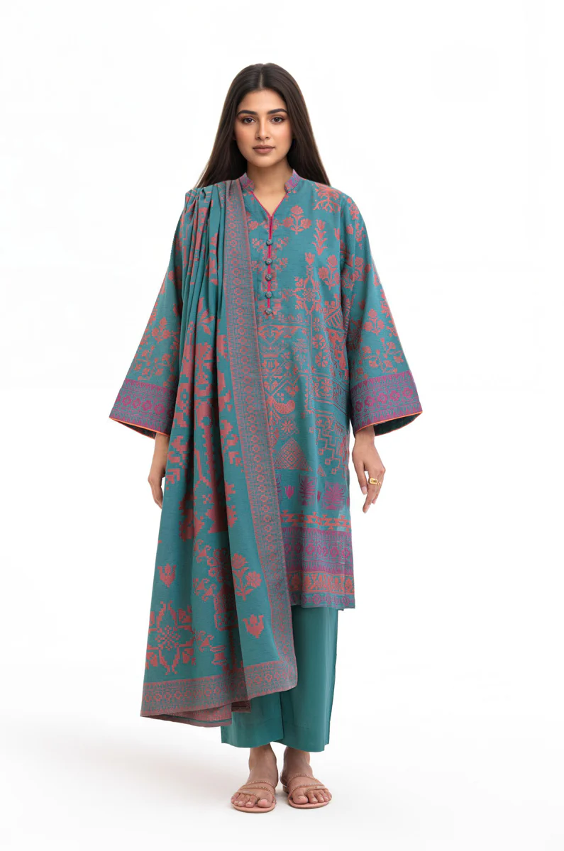 Teal-Jacquard-3 Piece (WP3PSBW25B1J23) - Image 3