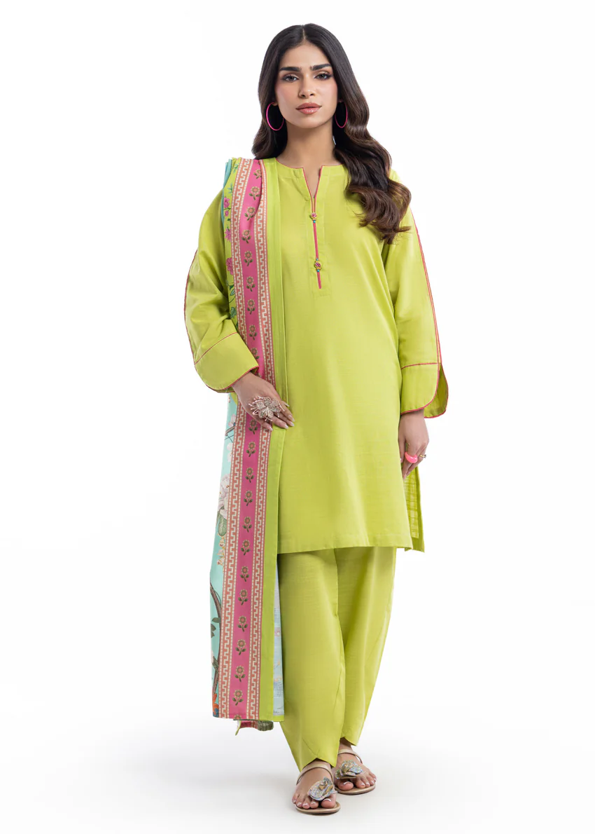 Lime-Khaddar-3 Piece (WP3PSBW25HR10N11) - Image 2