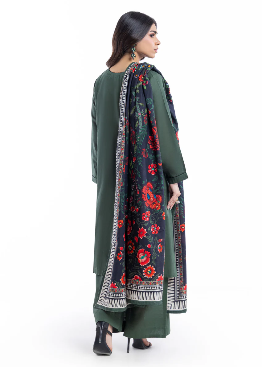 F-Green-Khaddar-3 Piece (WP3PSBW25HR10N13) - Image 2