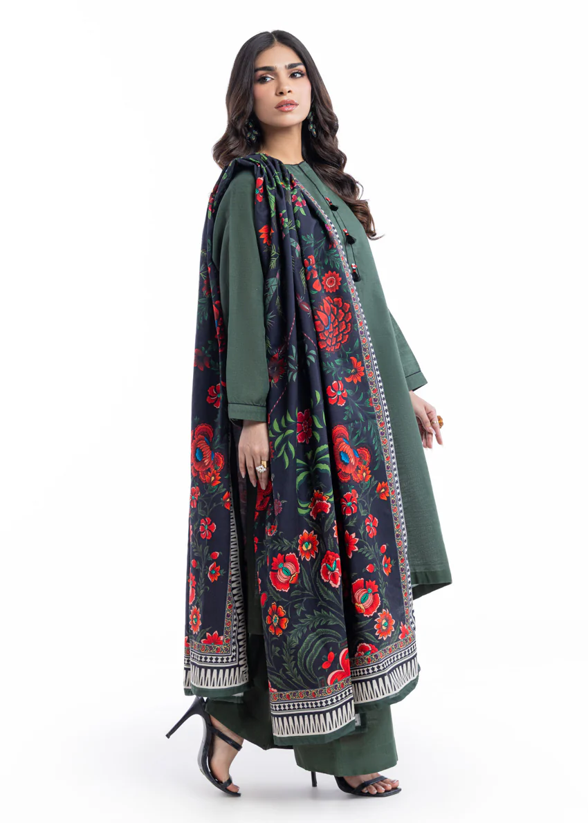 F-Green-Khaddar-3 Piece (WP3PSBW25HR10N13) - Image 4