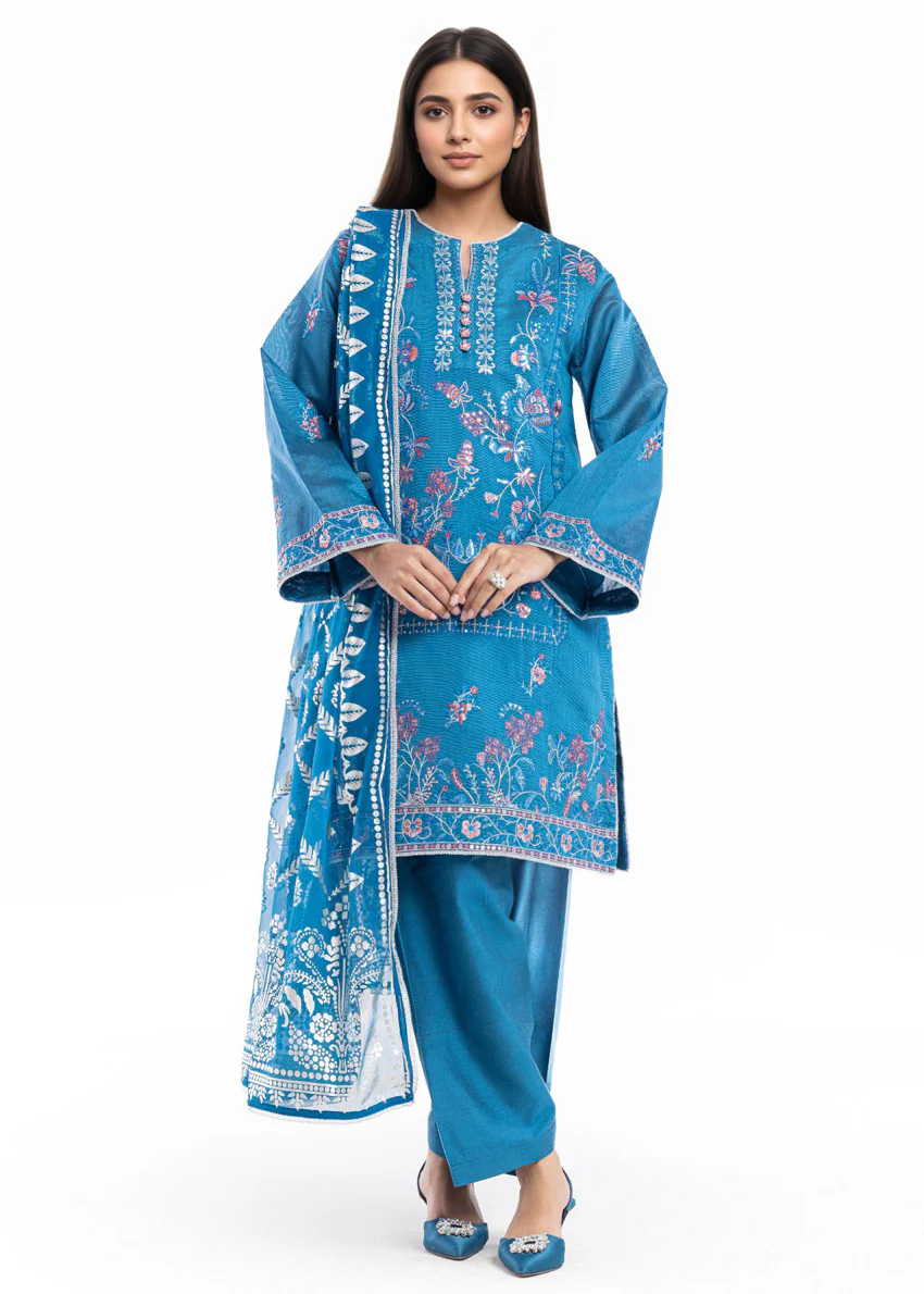 Cyan-Dyed Cotton-3 Piece (WP3PSFW25F11D3) - Image 2