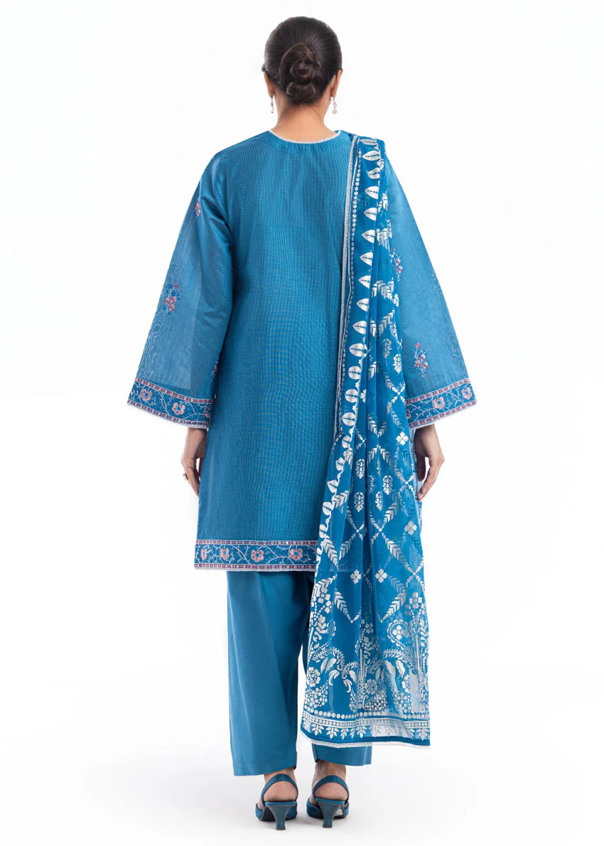 Cyan-Dyed Cotton-3 Piece (WP3PSFW25F11D3) - Image 3