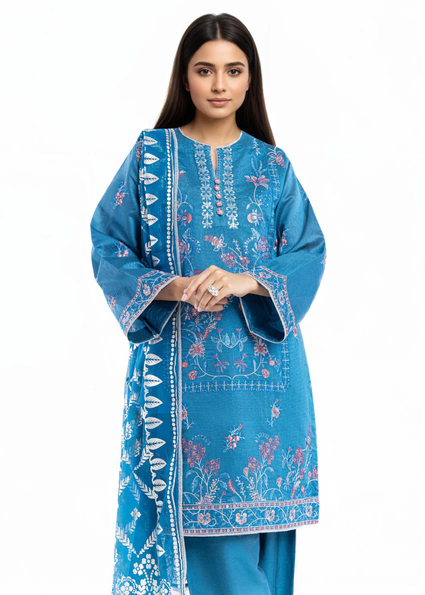 Cyan-Dyed Cotton-3 Piece (WP3PSFW25F11D3) - Image 4