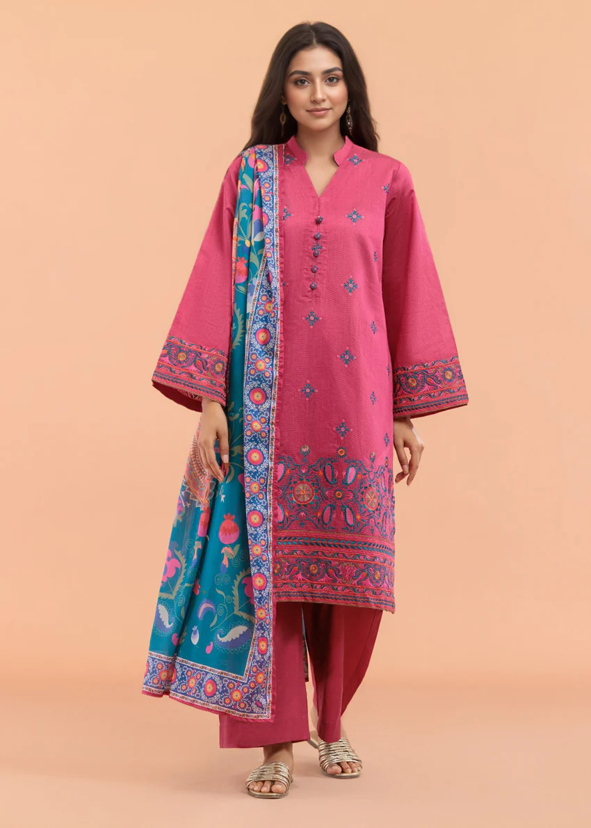 Carmine-Cotton-Silk-3 Piece (WP3PSSW25S10N3) - Image 5