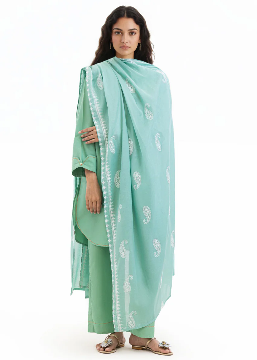 Dyed Cambric Dupatta - (WPDUSBS26F3) - Image 5