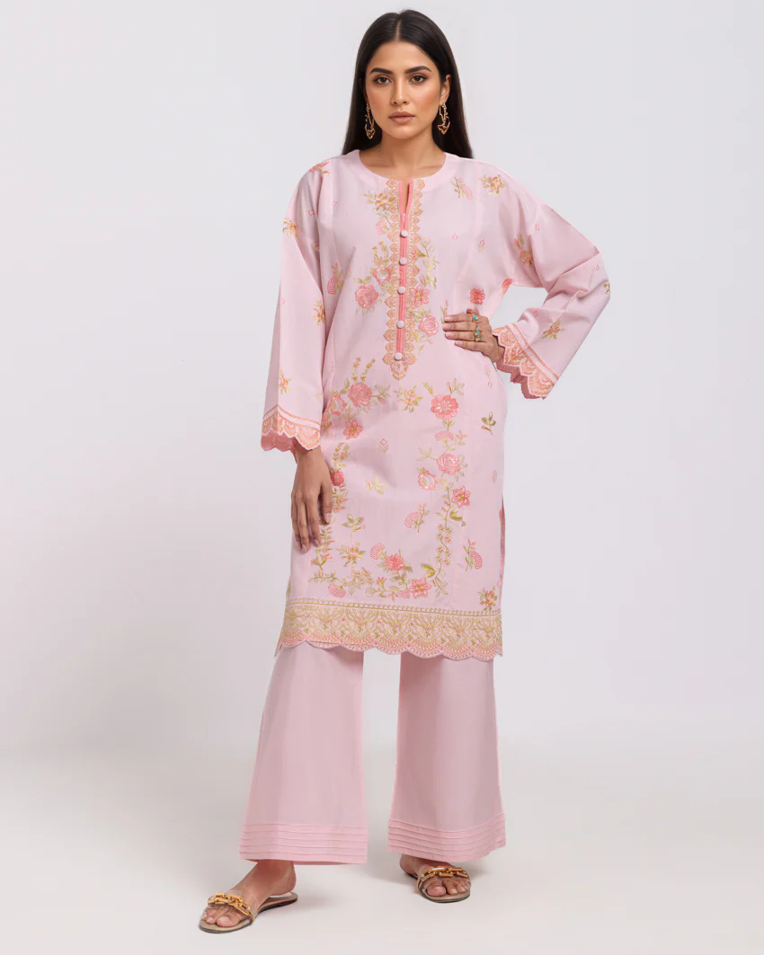 L-Pink-Cotton Silk-2 Piece (WPS252SE3059) - Image 5