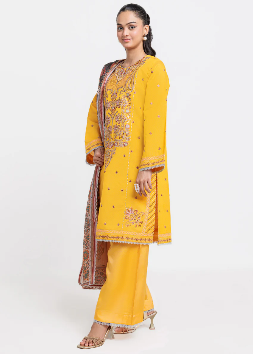 L-Yellow-Cotton Net-3 Piece (WPS25FE3042) - Image 3