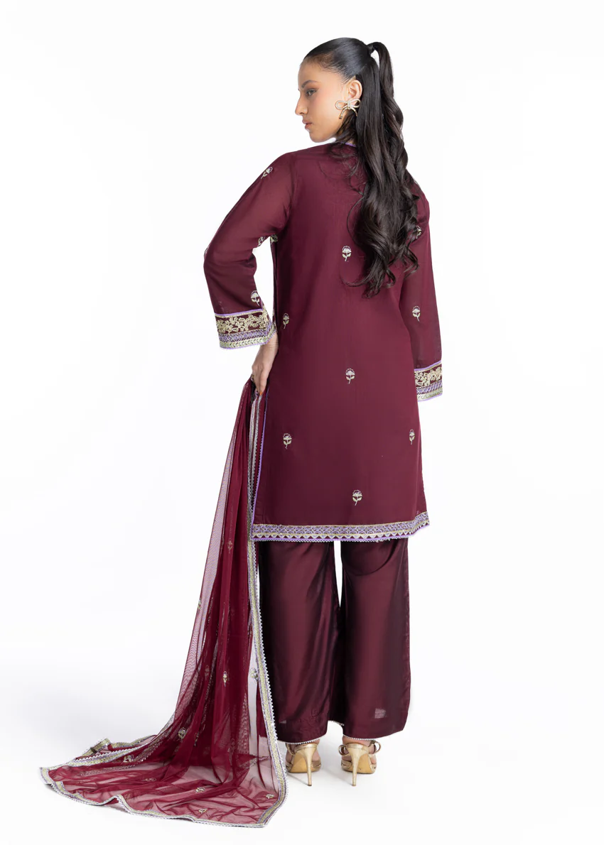D-Maroon-Cotton Net-3 Piece-(WPS25FE3051) - Image 5