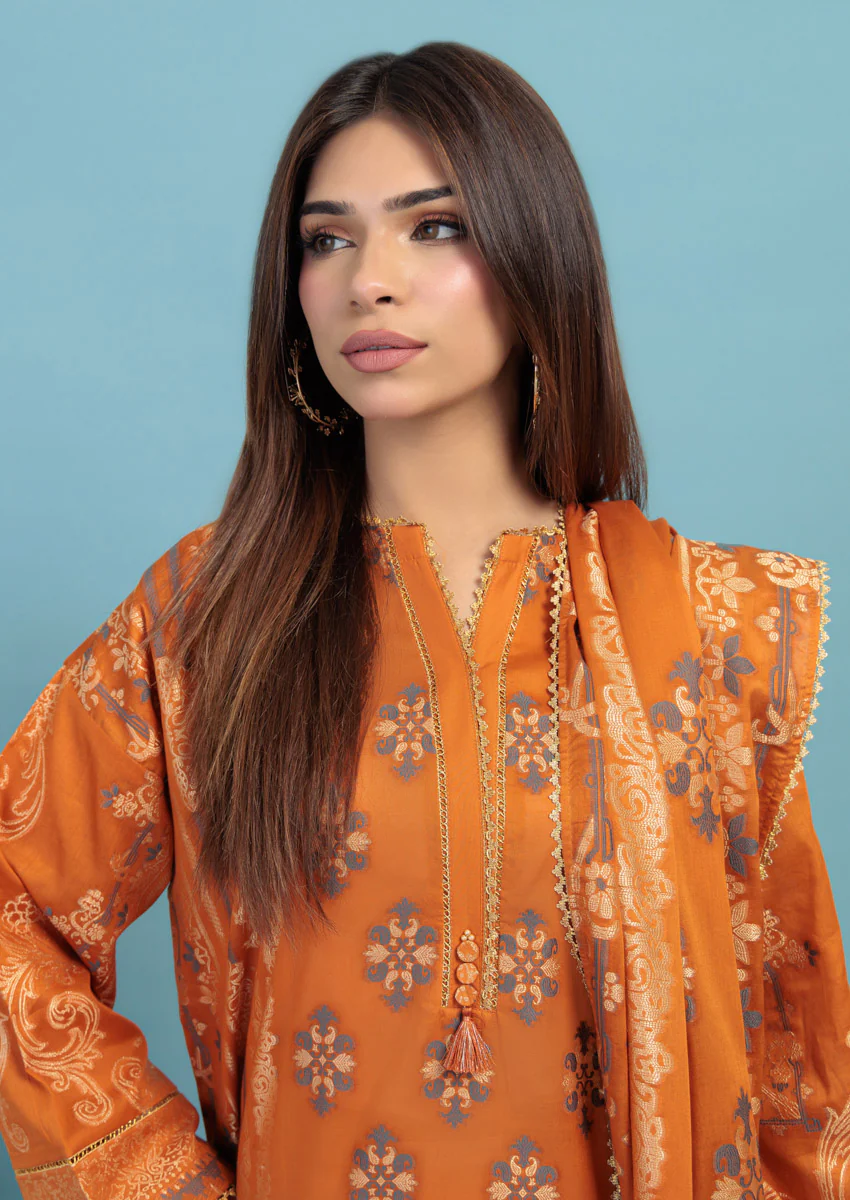 Orange-Jacquard-2 Piece (WPS25JD2003) - Image 5