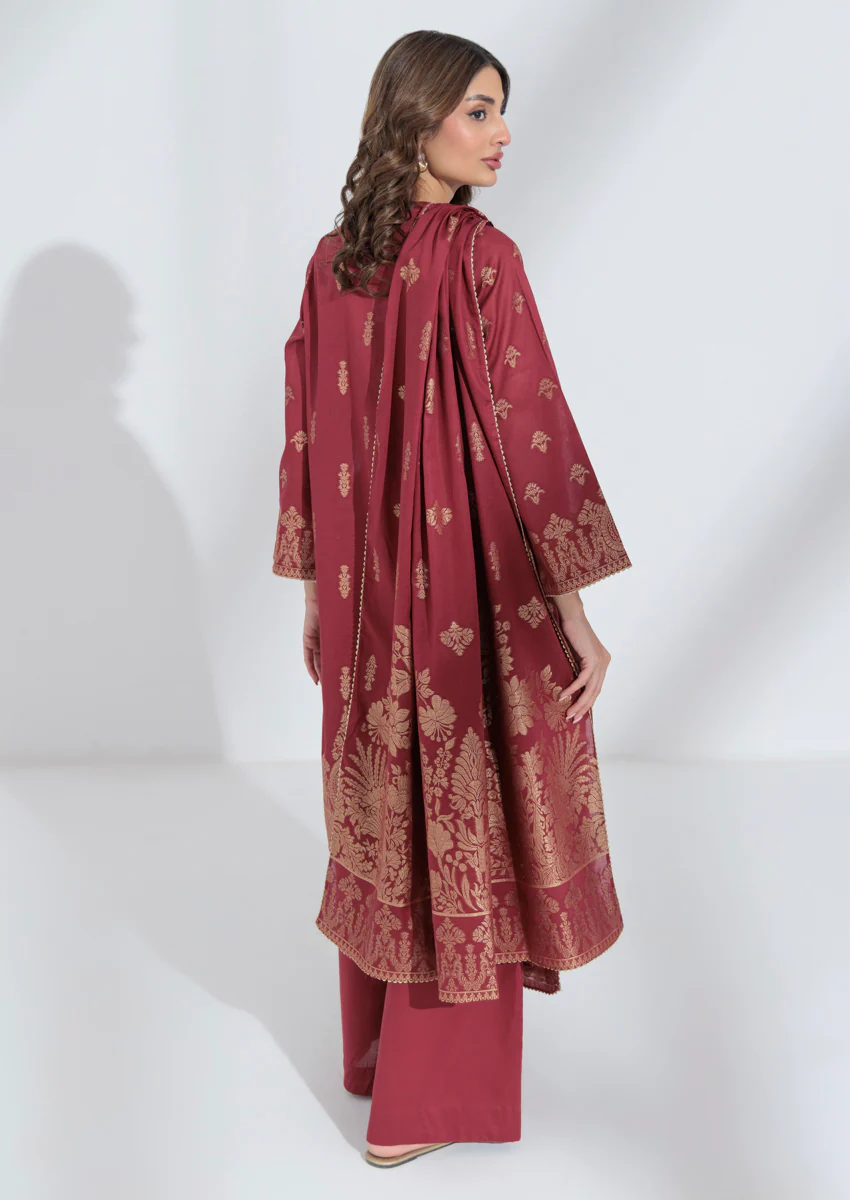 Maroon-Jacquard-3 Piece (WPS25JD3006) - Image 2