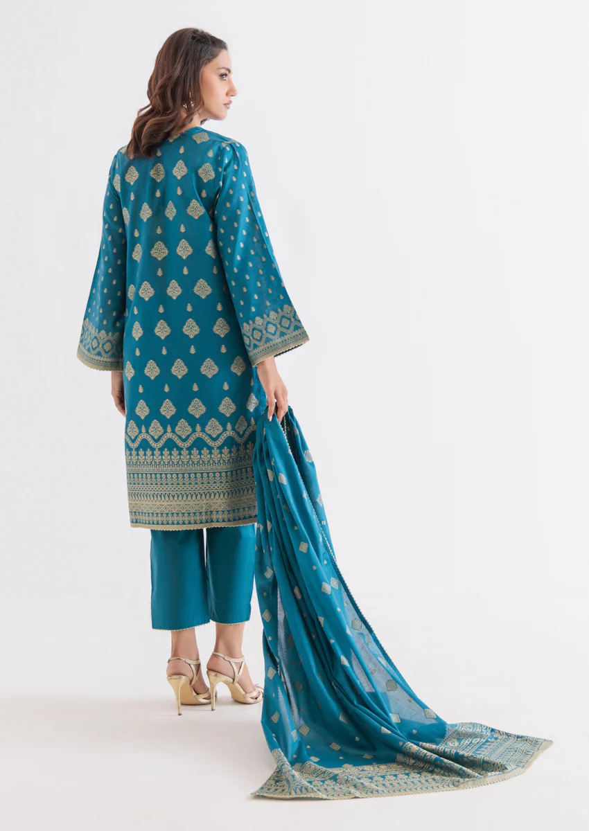 Teal-Jacquard-3 Piece (WPS25JD3007) - Image 2