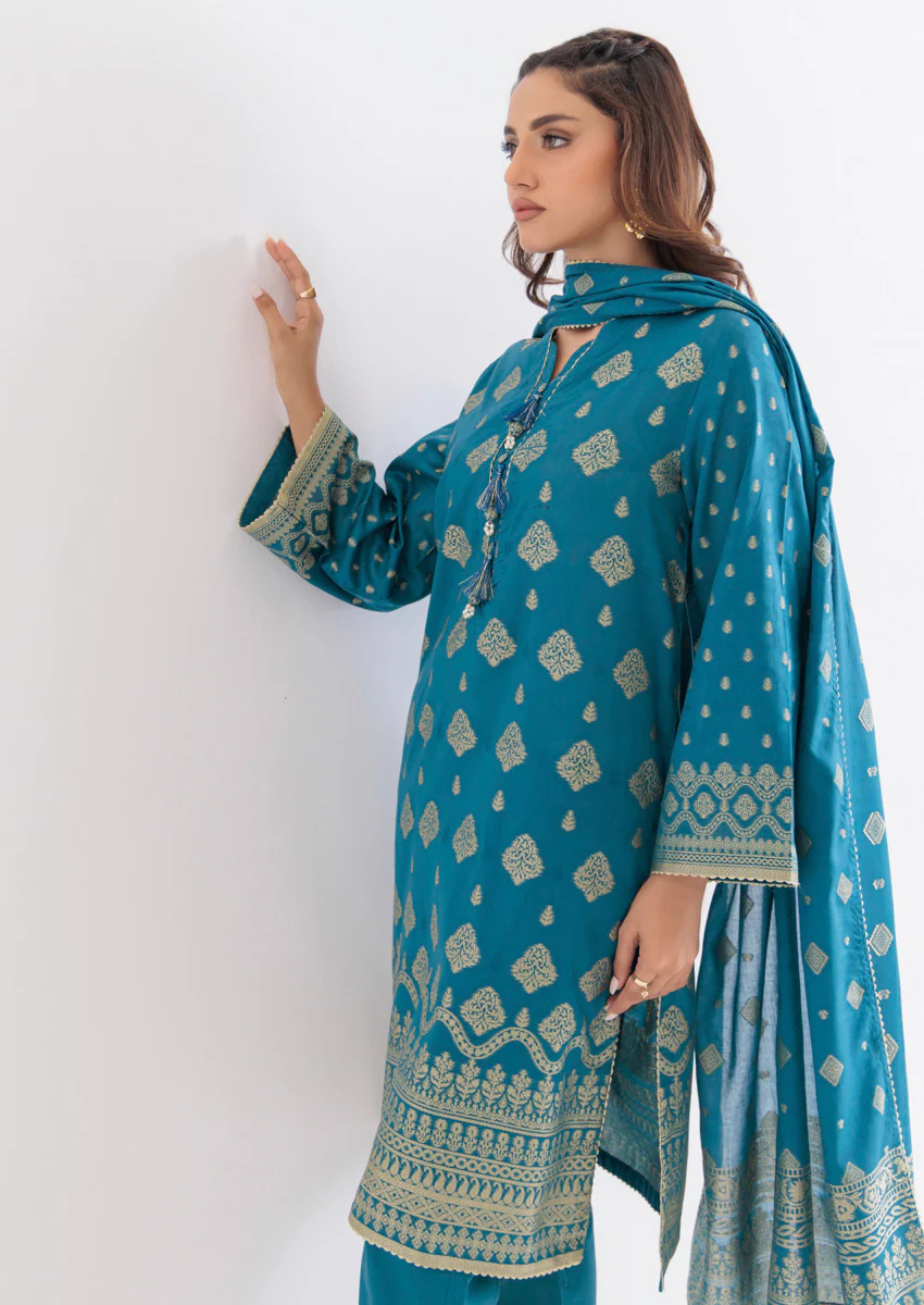Teal-Jacquard-3 Piece (WPS25JD3007) - Image 5