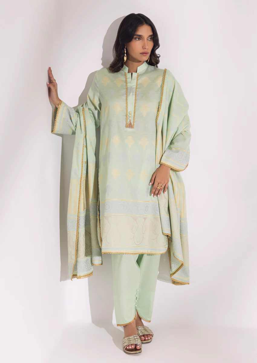P-Green-Jacquard-3 Piece (WPS25JD3008) - Image 4
