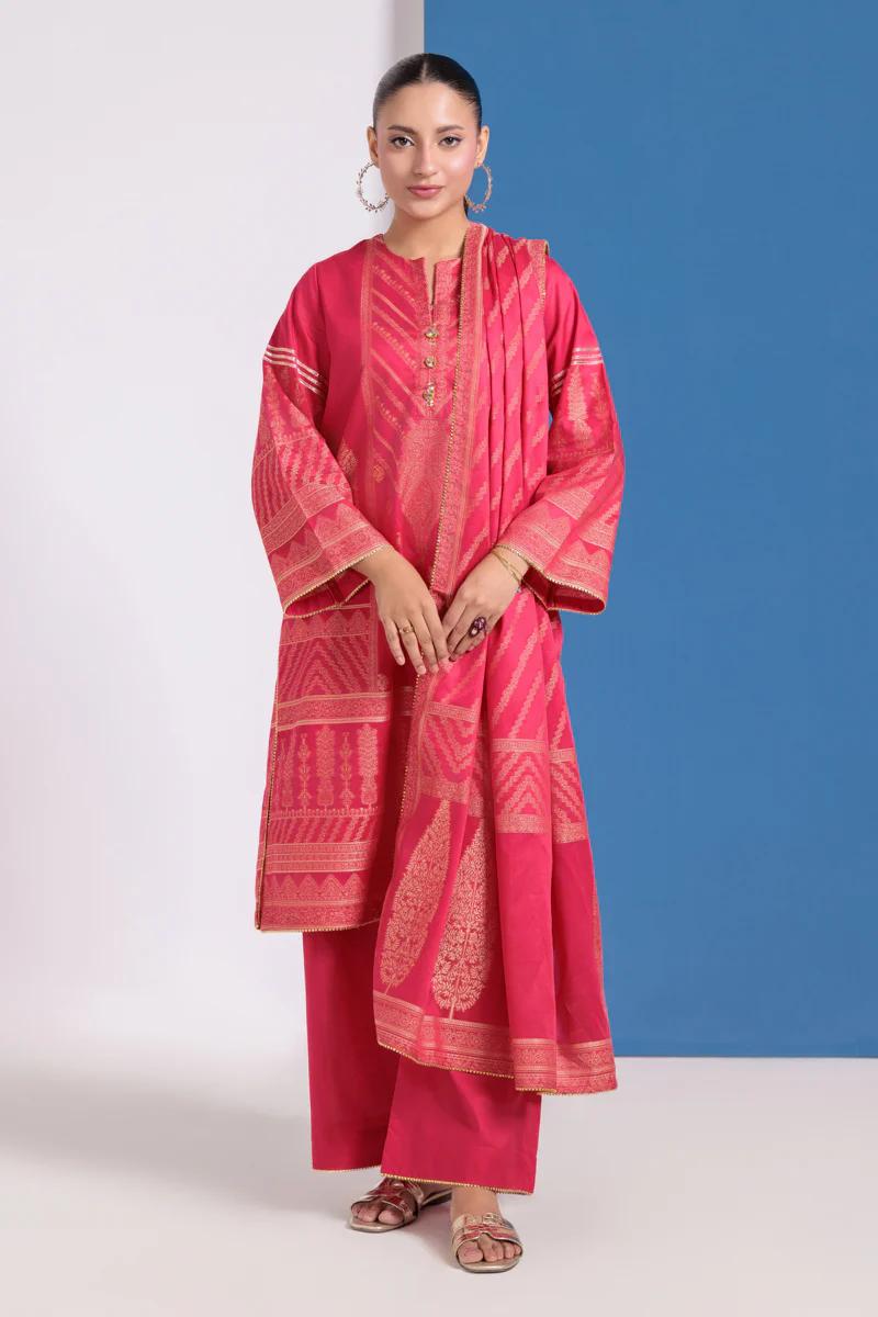 Pink-Jacquard-3 Piece (WPS25JD3045) - Image 7