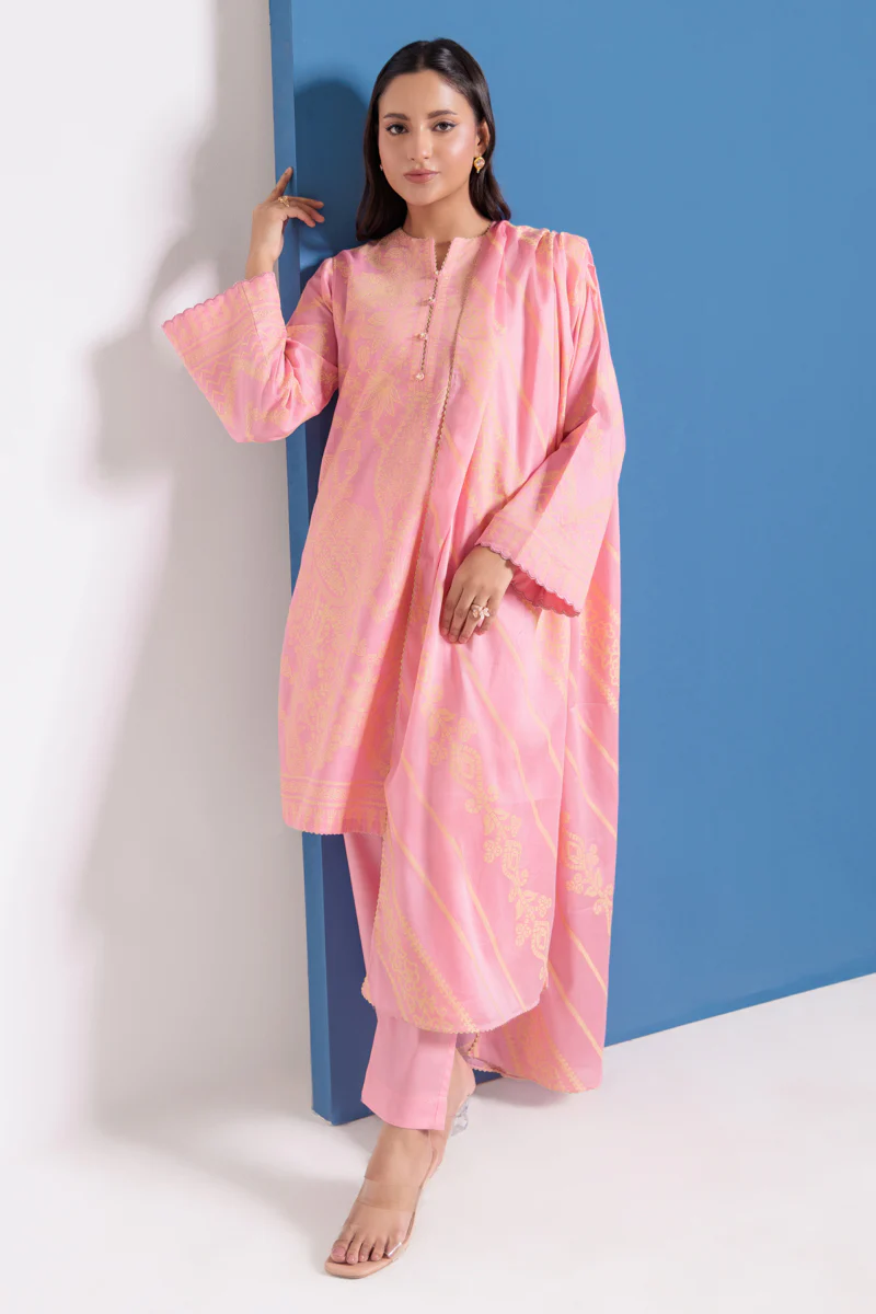 Pink-Jacquard-3 Piece (WPS25JD3055) - Image 4