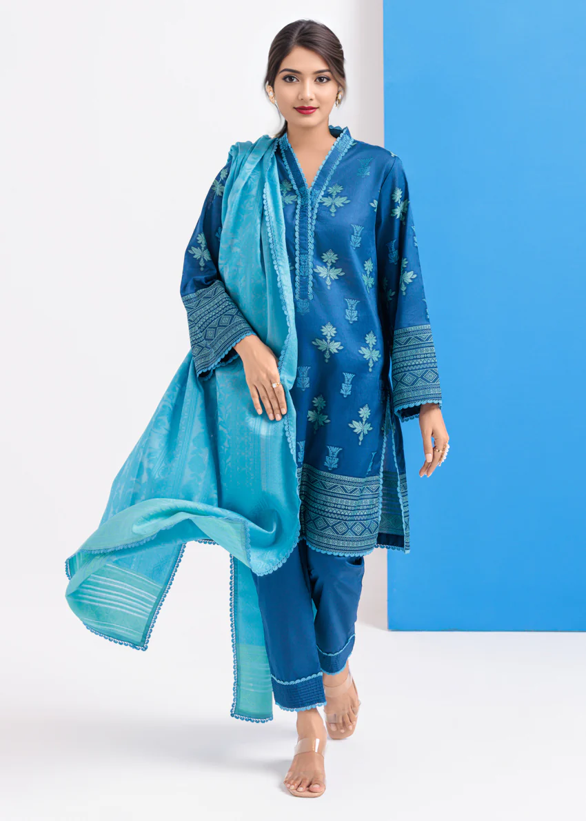 Blue-Jacquard-3 Piece (WPS25JD3061) - Image 4