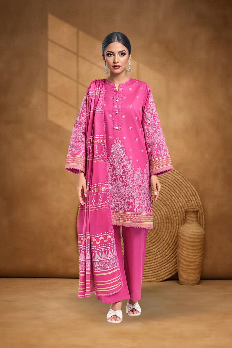 Pink-Jacquard-3 Piece (WPS25JD3064) - Image 3